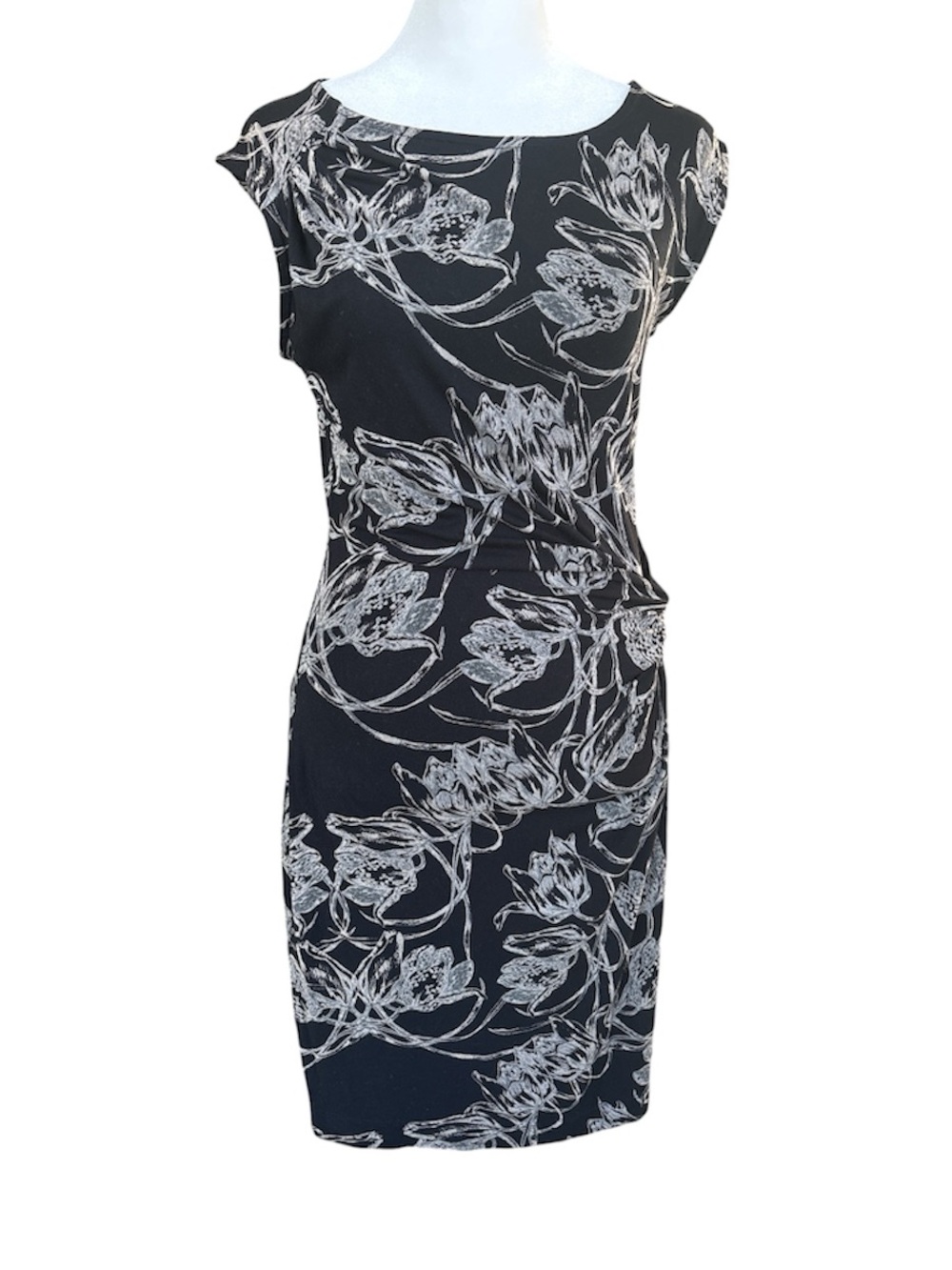 Anthropologie leifsdottir Motif Dress Knotted Detail Black/Grey S